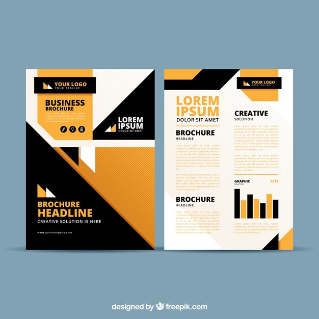 Black and orange business brochure template