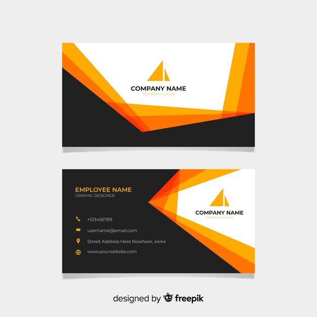 Black and orange visiting card with logo