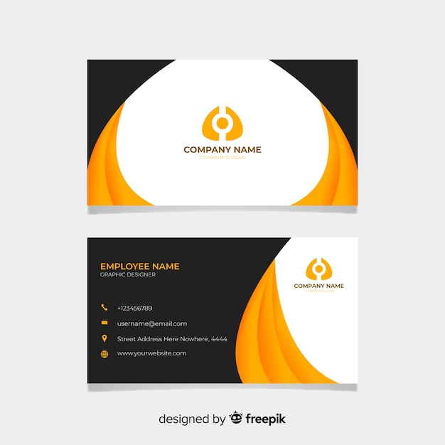 Black and orange visiting card