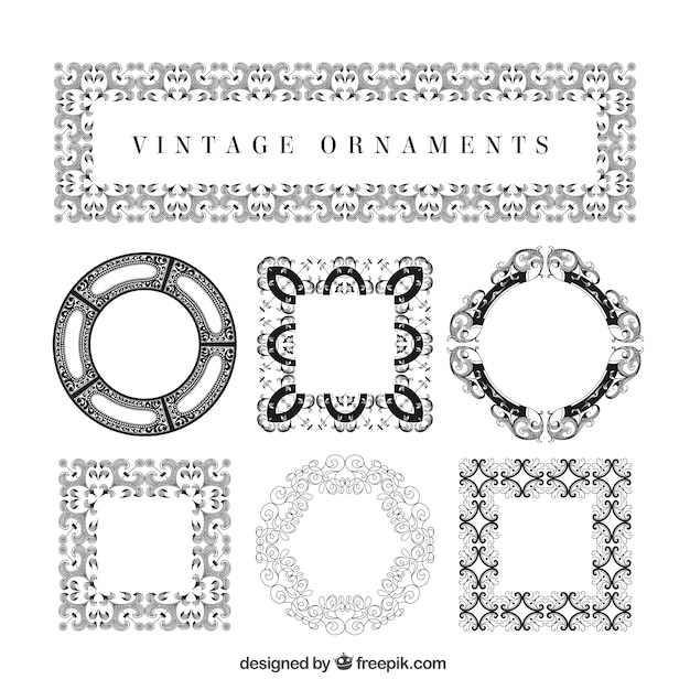 Free Vector black ornamental brushes