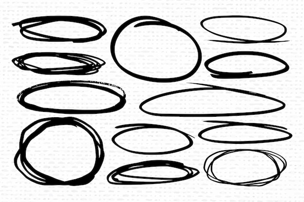 Free vector black oval banner frame  collection