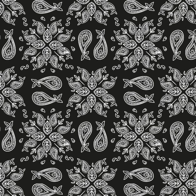 Black paisley bandana pattern