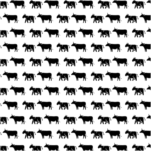 Black pattern with cow