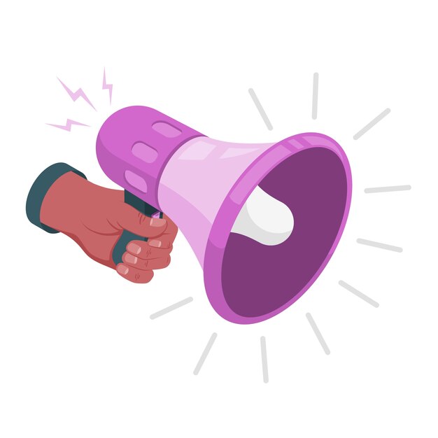 Black people holding megaphone  concept illustration