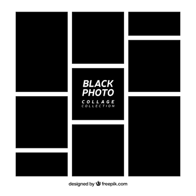 Black photo frame collage collection