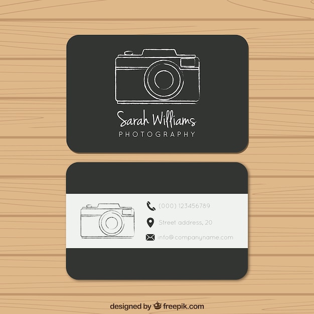 Black photography business card