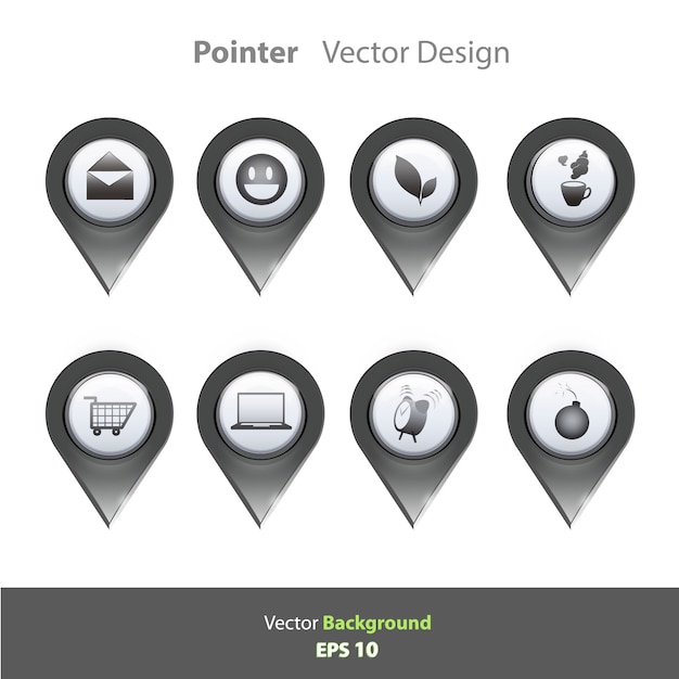 Free Vector black pointer collection