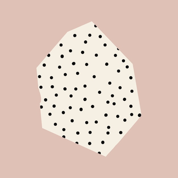 Free Vector black polka dots pattern on beige background badge vector