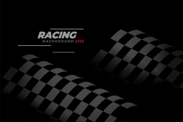 Black racing background with checkered flag