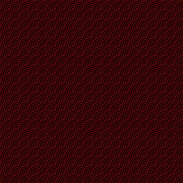 Free vector black and red japanese wave styled pattern