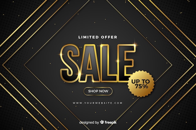 Black sales background with golden details