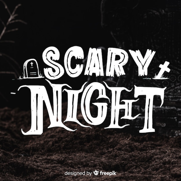 Free Vector black scary night lettering