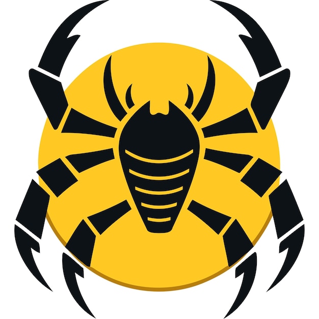 Free Vector black scorpion on a yellow circle