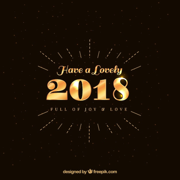 Black simple background for new year with golden elements