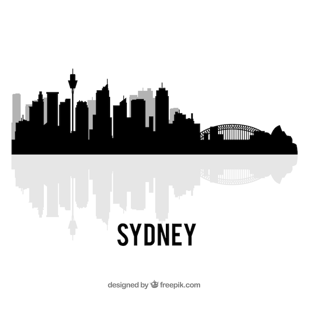 Black skyline of sydney