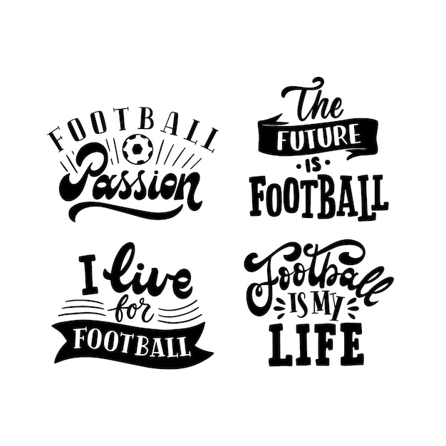 Free Vector black soccer lettering set