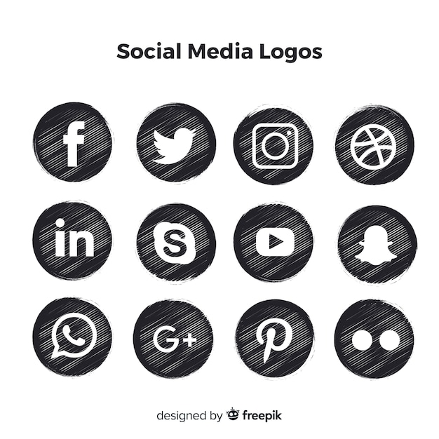 Free Vector black social media logos