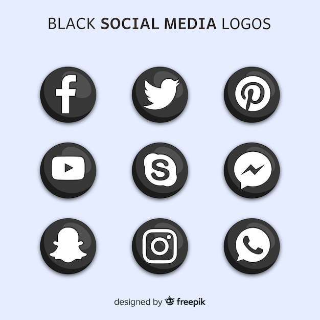 Free Vector black social media logos