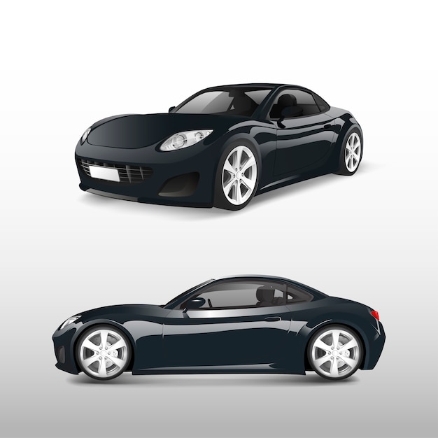 Free Vector black sports car isolated on white vector