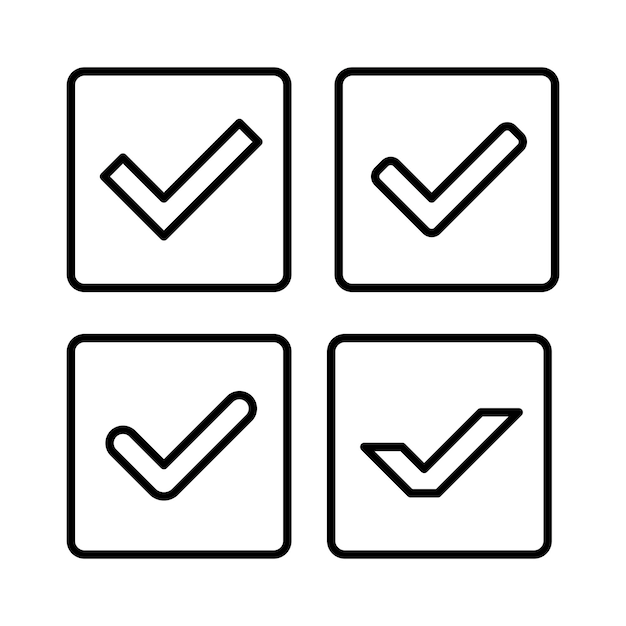 Free vector black square check marks