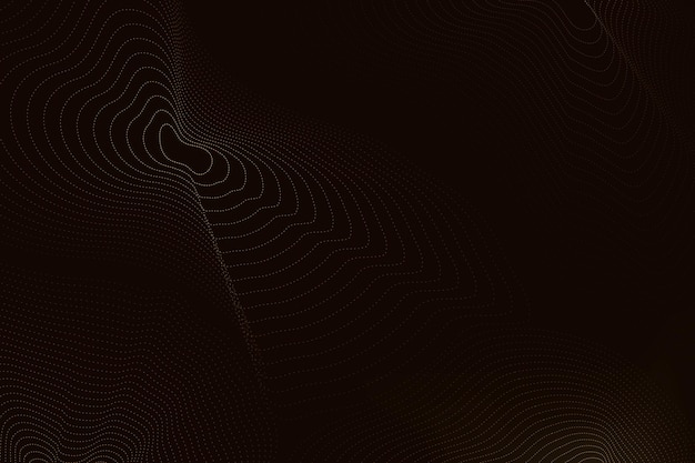 Free vector black technology background vector with brown futuristic waves