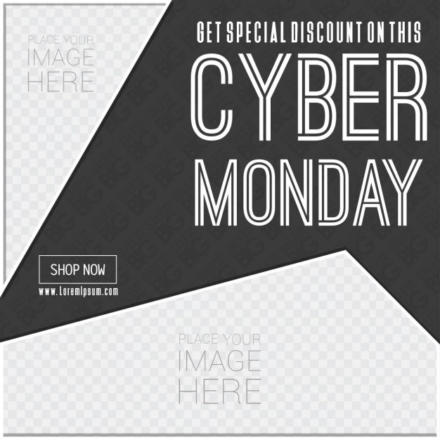 Free Vector black template, cyber monday