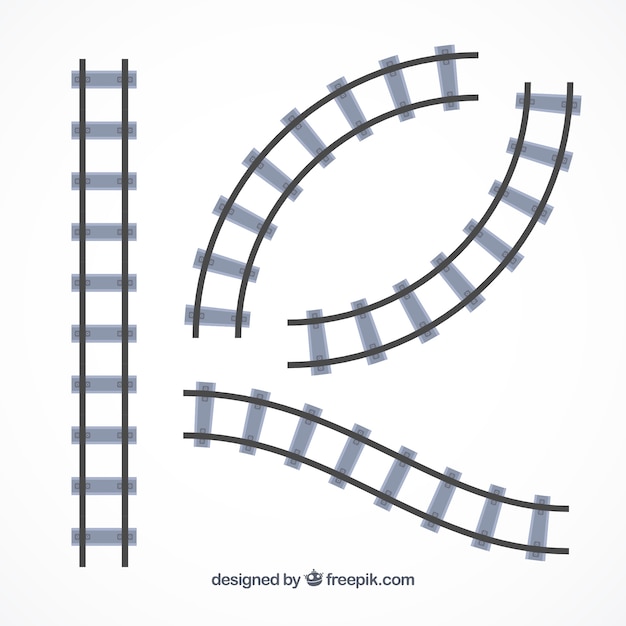 Free vector black train track collection