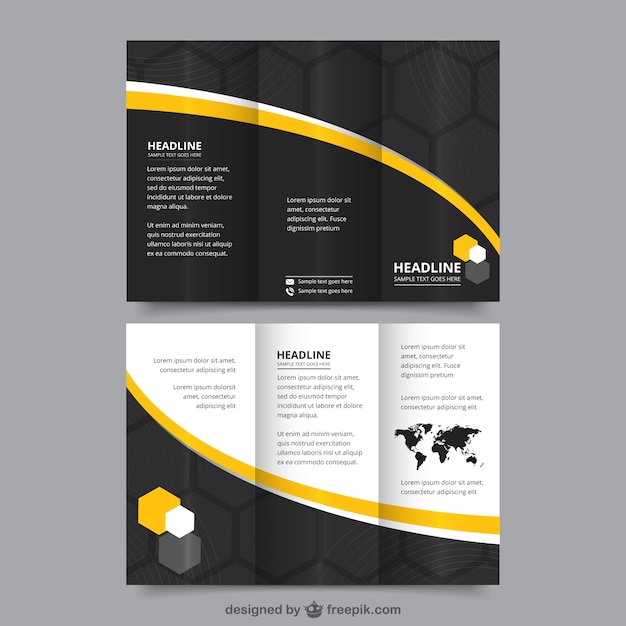 Black Trifold Business Template