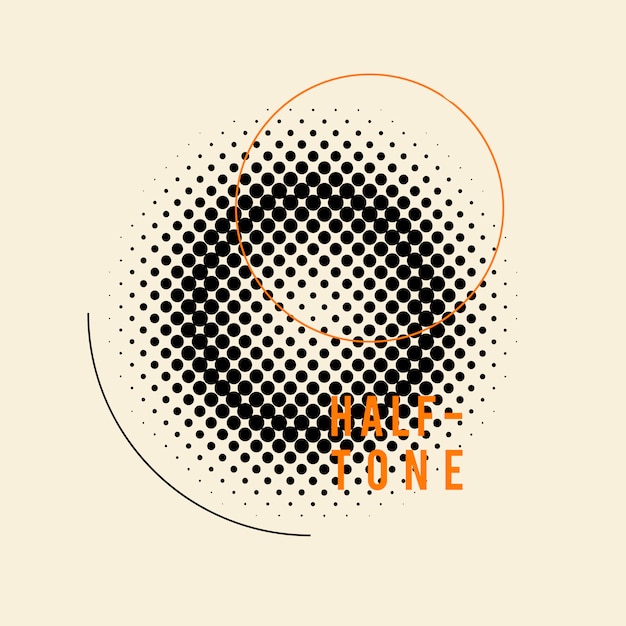 Free Vector black vintage halftone badge on beige background vector