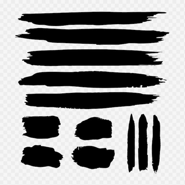 Black watercolor brush stroke collection