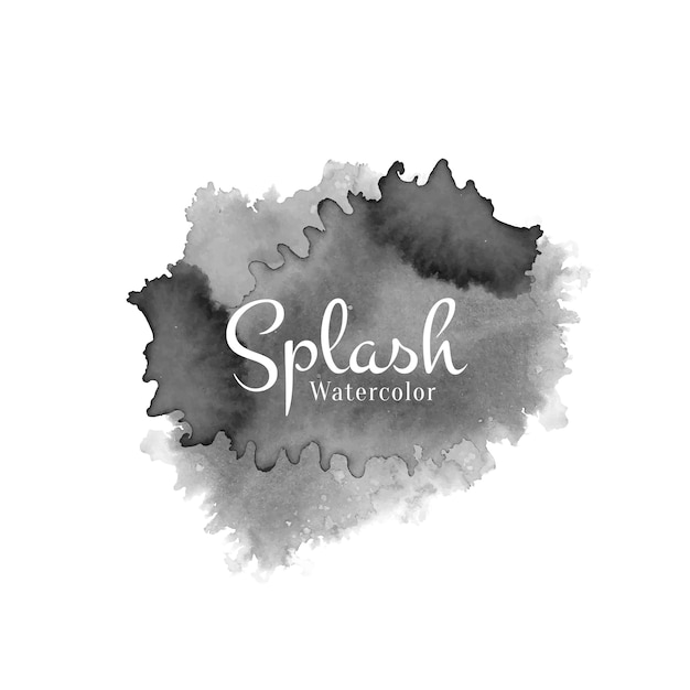 Black watercolor splash design background