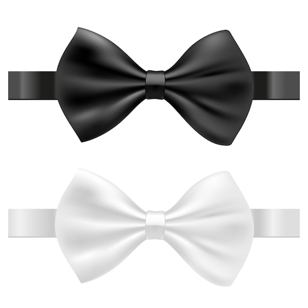 black and white bow tie vector illustration isolated