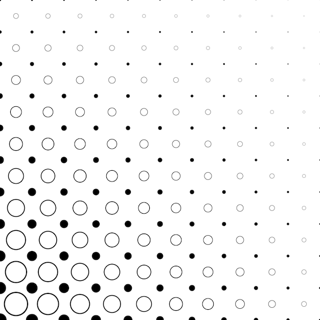 Black and white circle pattern - abstract vector background