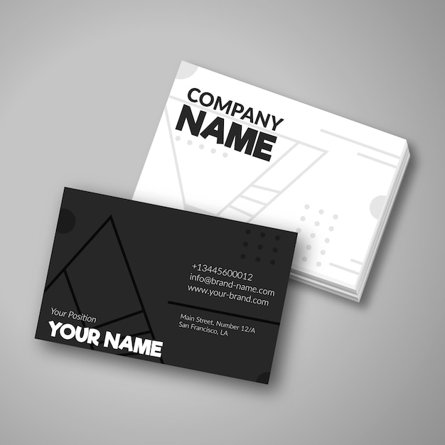 Black and white company card