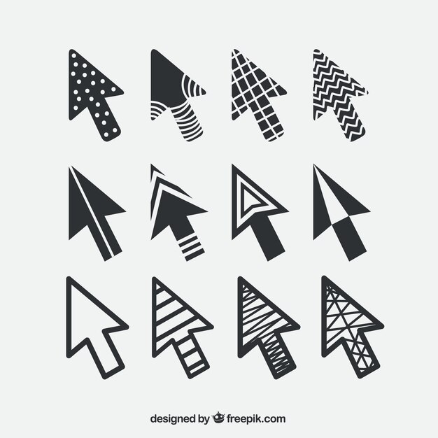 Black and white cursor pack