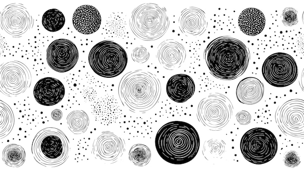 Free vector black and white drawing of circles