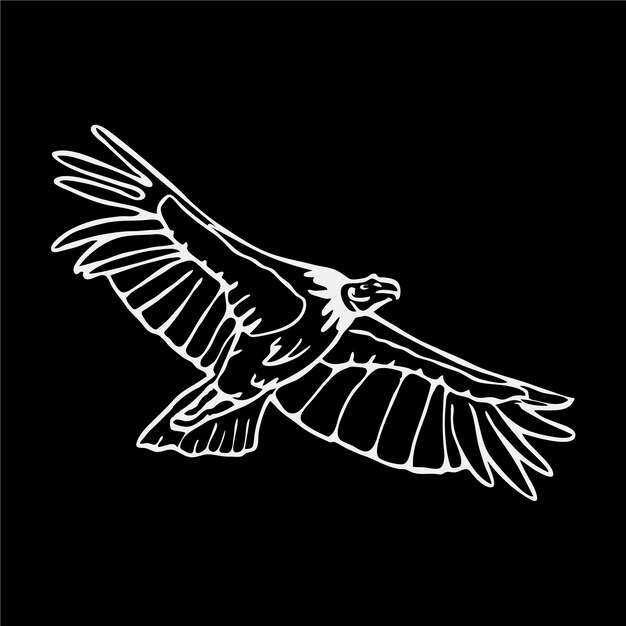 Black and white eagle illustration