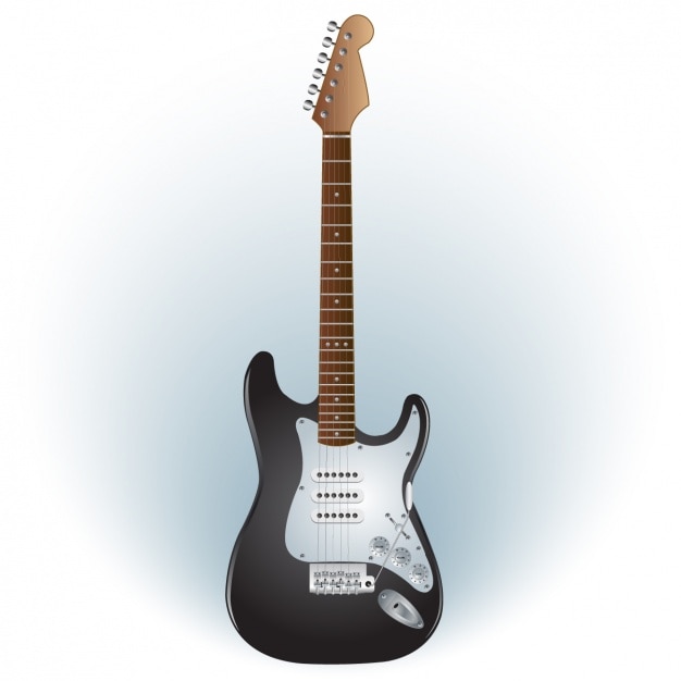 Black and white electric guitar