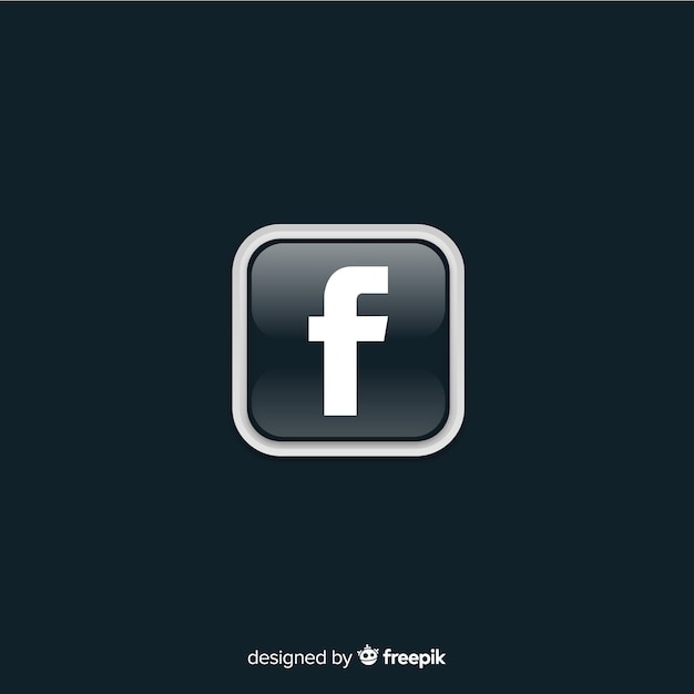 Black and white facebook symbol