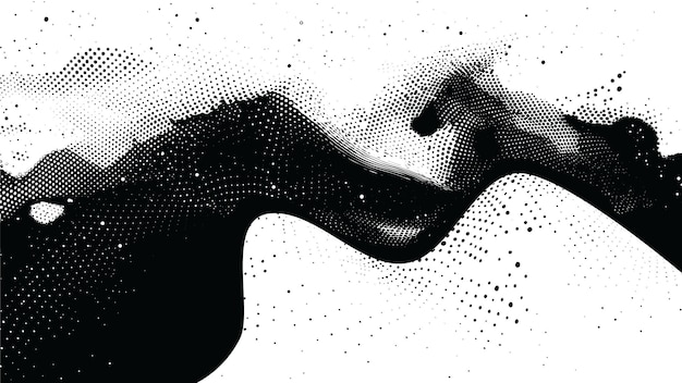 Free vector black and white halftone wave