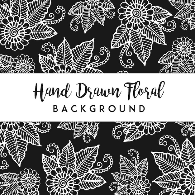 Free Vector black and white hand drawn floral background