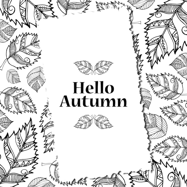 Black And White Line Art Autumn Backgrounds