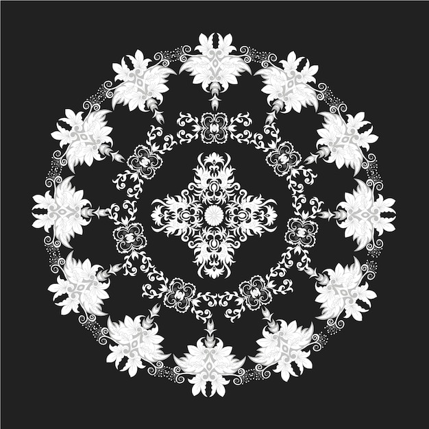 Free Vector black and white mandala background design