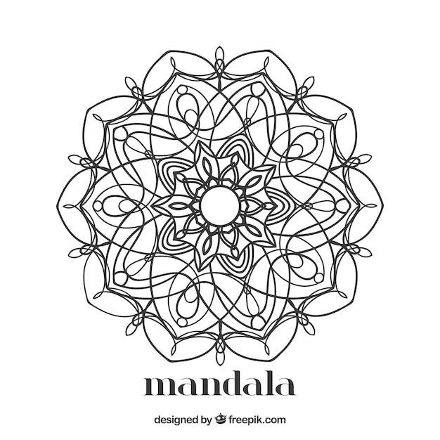 Black and white mandala background