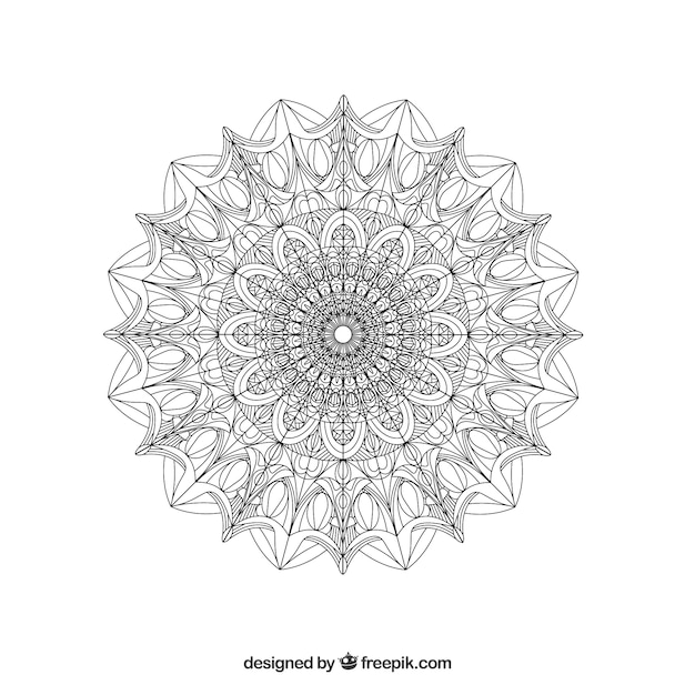 Free Vector black and white mandala background