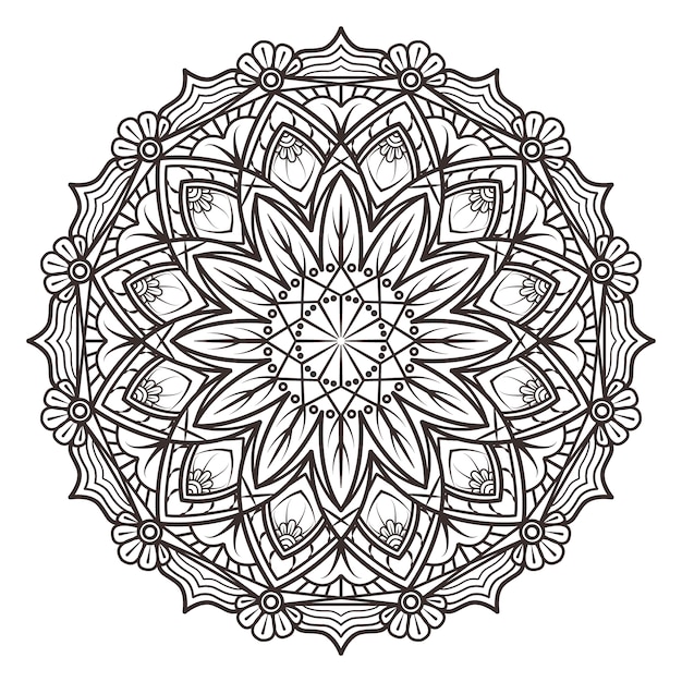 Free Vector black and white mandala design