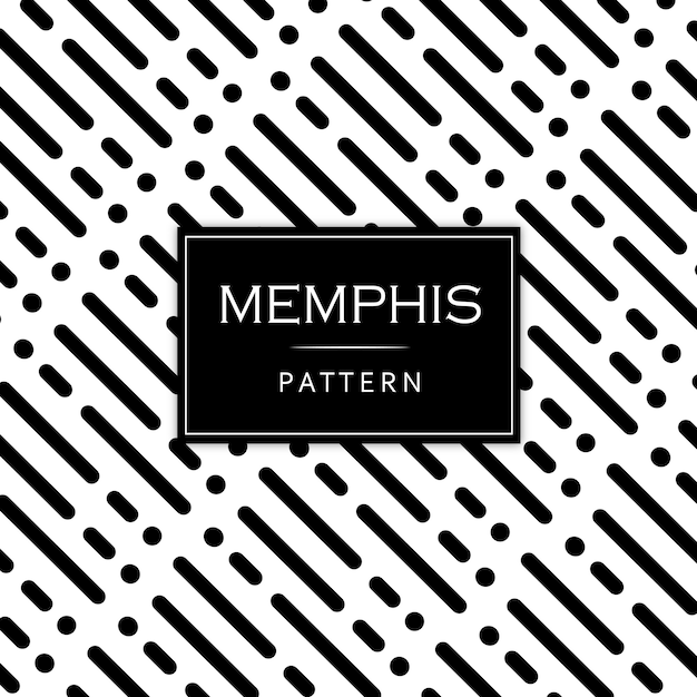 Black and White Modern Memphis Pattern Background