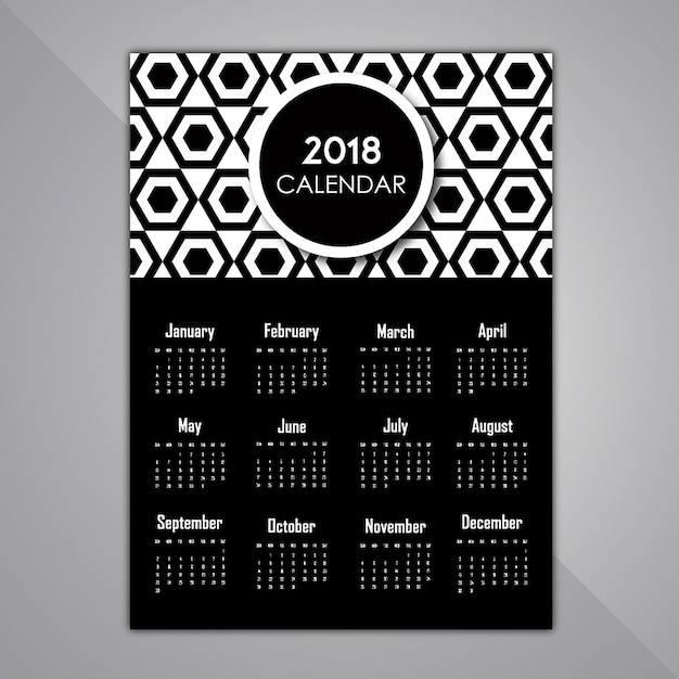 Black And White Pattern Calendar designs