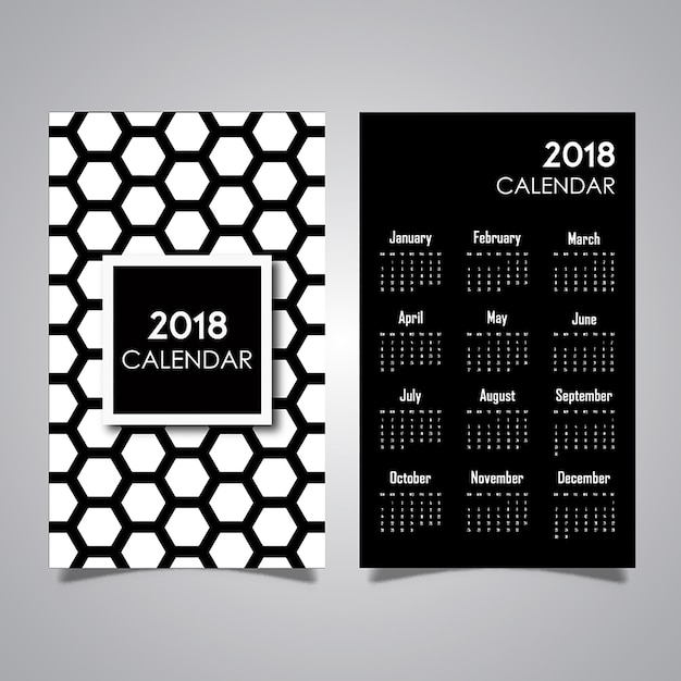 Black And White Pattern Calendar designs