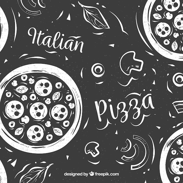 Free Vector black & white pizza